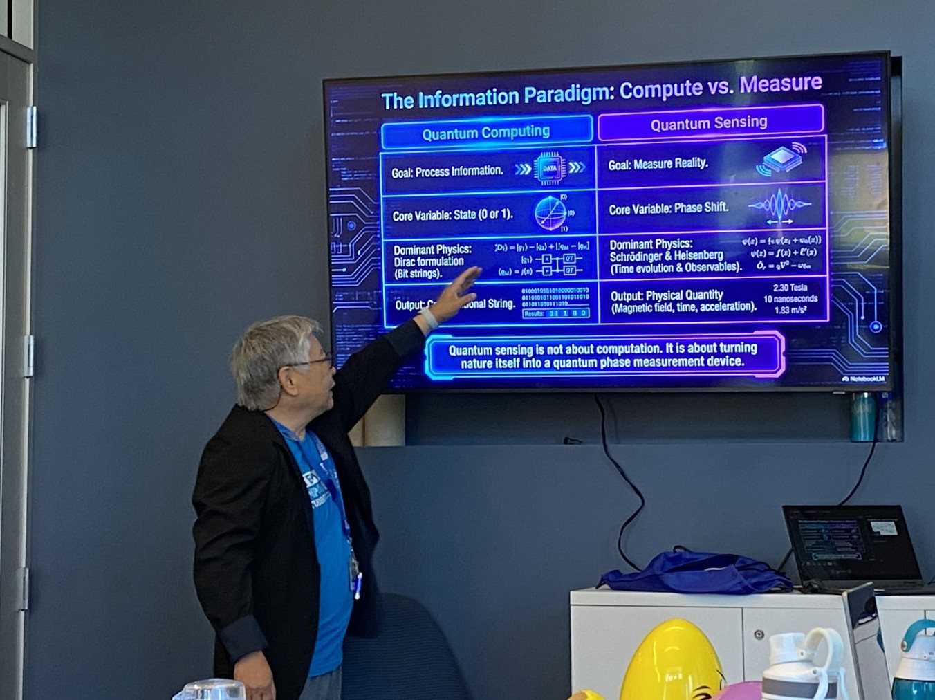 Dr. KS Huang explains the concept of quantum sensing